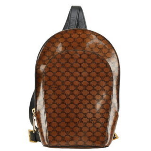 Celine Macadam Rucksack Backpack Brown Black Enamel - Picture 2 of 8